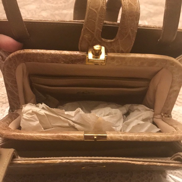 GENUINE 1950s Vintage Bellestone Tan Leather Purse - Picture 4 of 8